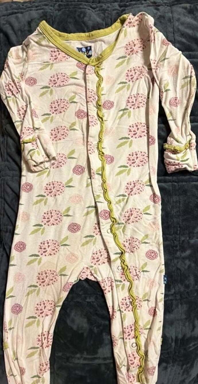 Kickee Pants Size 18-24 Months Floral Bamboo Pajamas with Grippy Soles